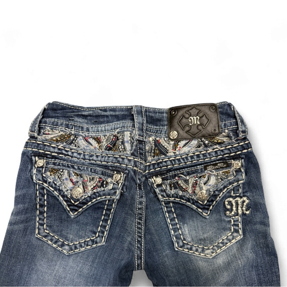 Miss Me Embellished Bootcut Jeans Dark Wash Mid Rise - Size: 25 - Picture 6 of 6